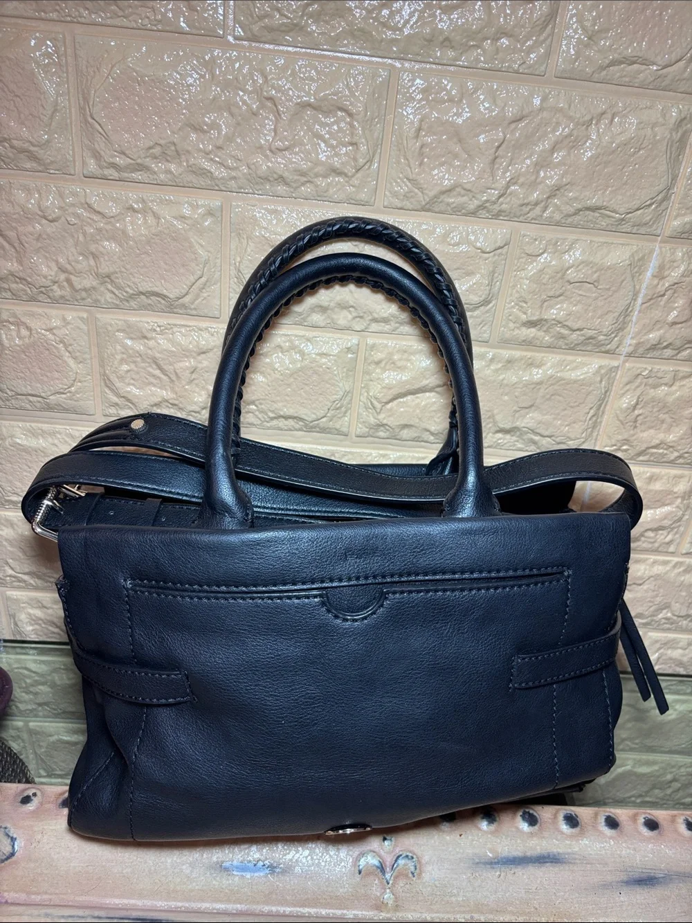 BCBGenerations Black Satchel Shoulder Bag Crossbody w Mud Pie Brown Tote, Pouch